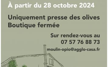 Réouverture du Moulin d’Opio à partir du lundi 28 octobre 2024